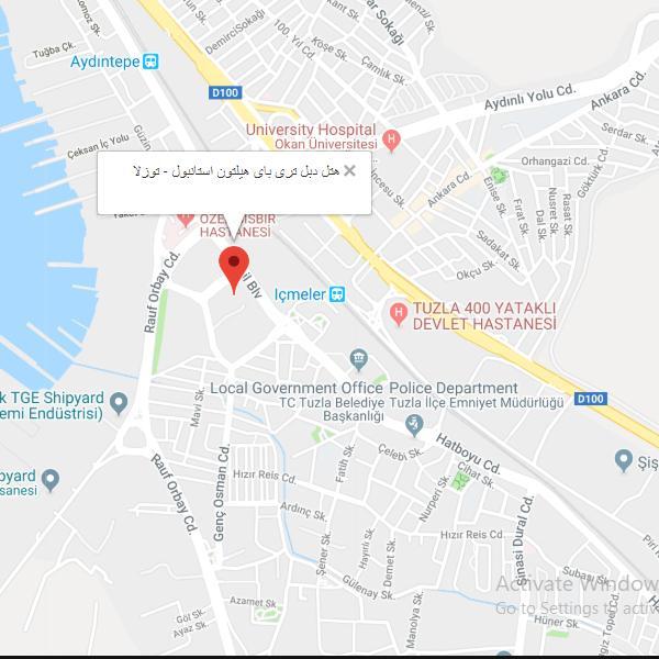 نقشه هتل دابل تری بای هیلتون توزلا استانبول