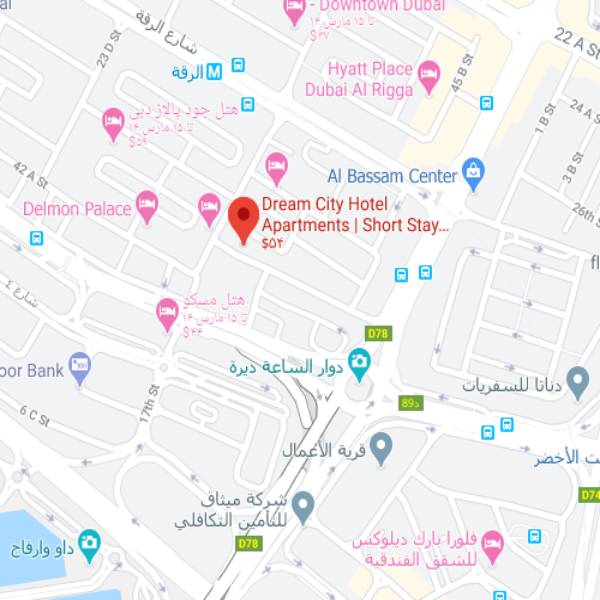 نقشه هتل آپارتمان دریم سیتی دلوکس دبی