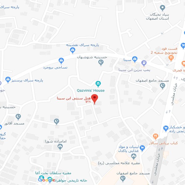 نقشه هتل سنتی ابن سینا اصفهان