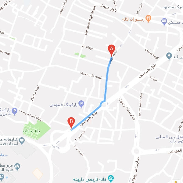تصویر نقشه هتل عماد مشهد