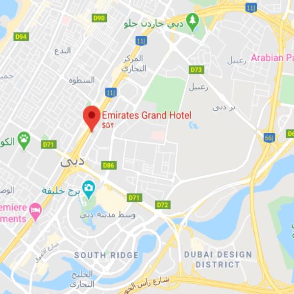 نقشه هتل امارات گرند دبی