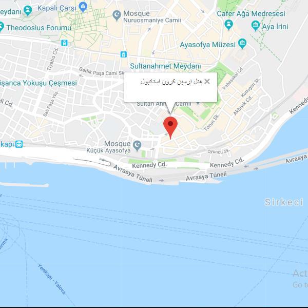 نقشه هتل ارسین کراون استانبول