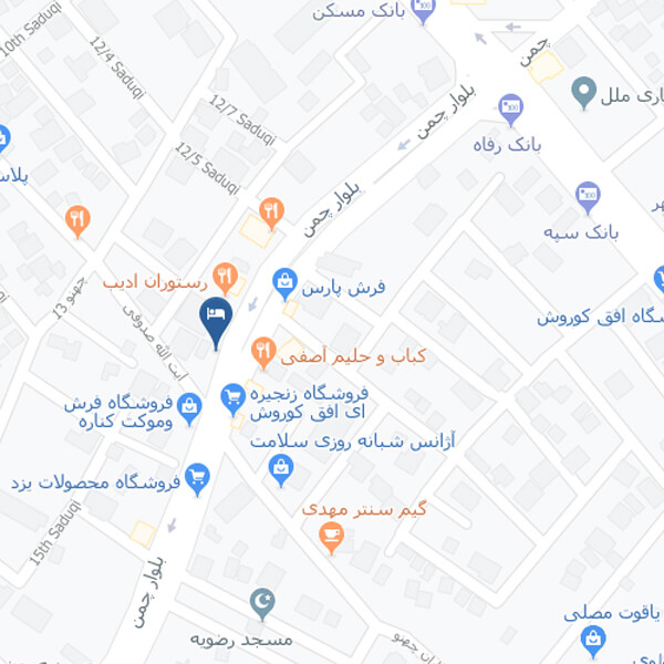 تصویر نقشه هتل آپارتمان اریکا مشهد