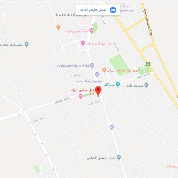 نقشه هتل ایوان ماهان کرمان