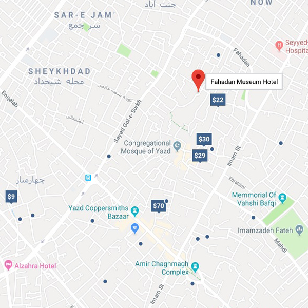 نقشه هتل سنتی فهادان یزد