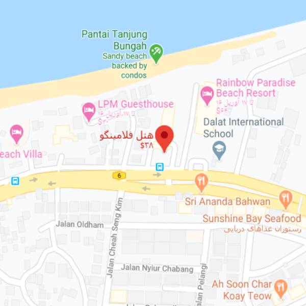 نقشه هتل فلامینگو بیچ پنانگ