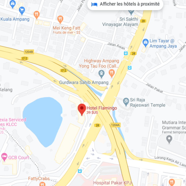 نقشه هتل فلامینگو بای د لیک کوالالامپور