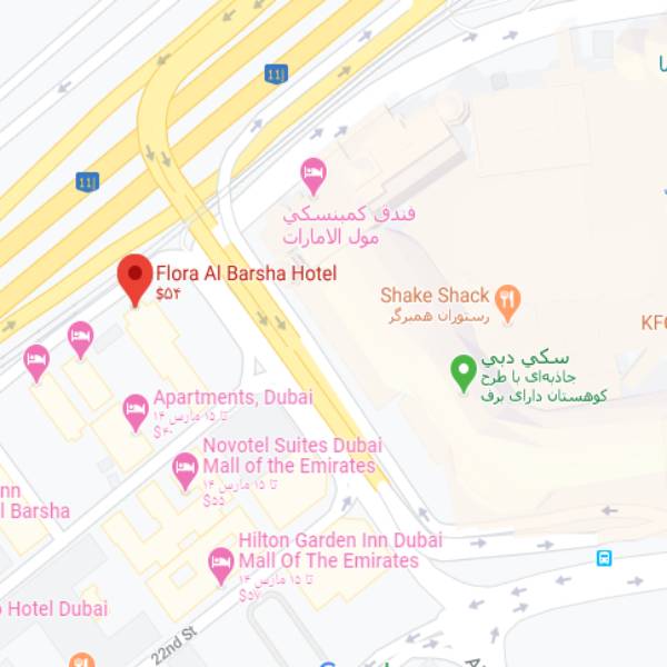نقشه هتل فلورا البرشا دبی