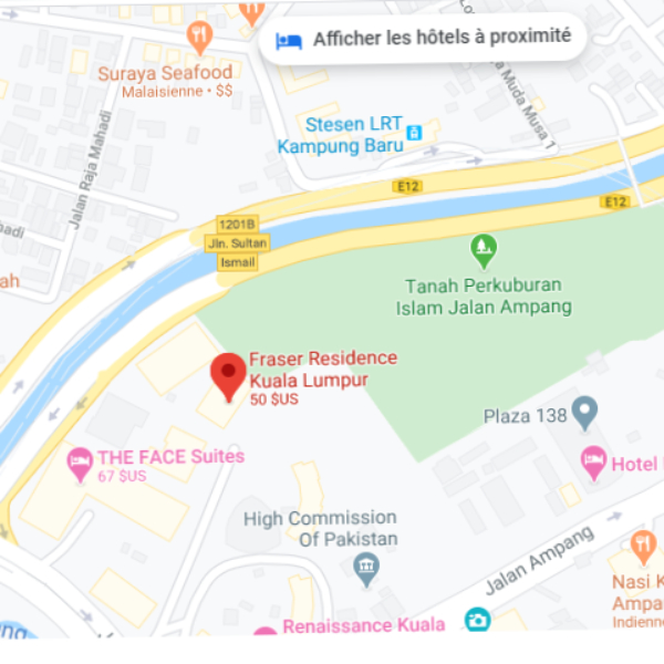 نقشه هتل فریزر رزیدنس کوالالامپور