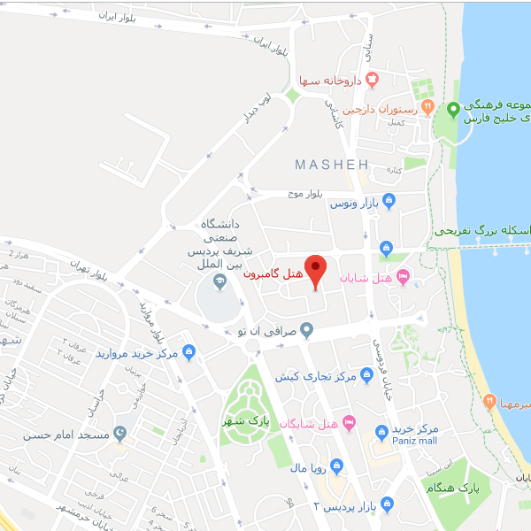 تصویر نقشه هتل گامبرون کیش
