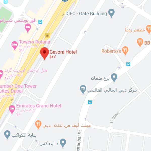 نقشه هتل جوورا دبی