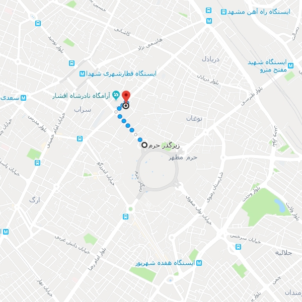تصویر نقشه هتل الغدیر مشهد