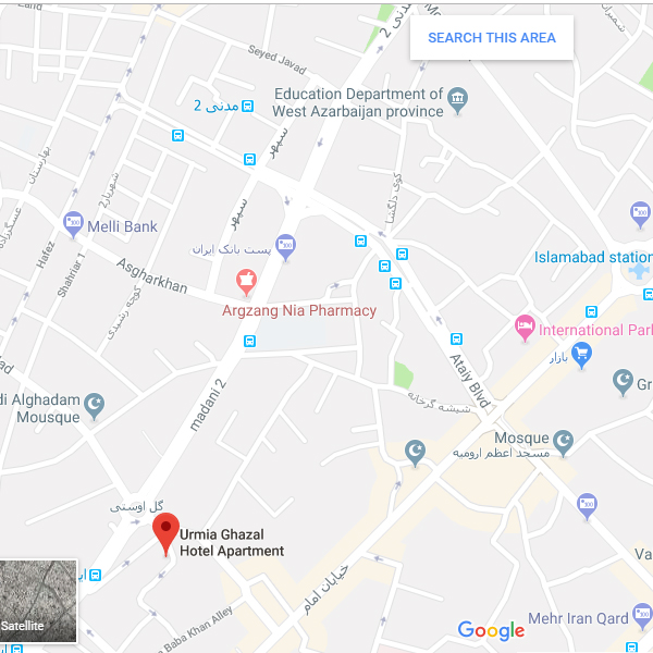 نقشه هتل غزال ارومیه