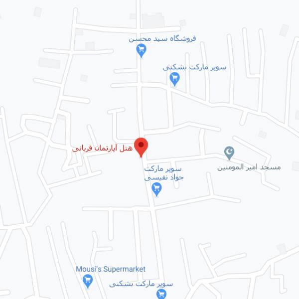 نقشه هتل قربانی ساری
