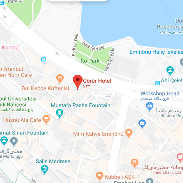 نقشه هتل گورور استانبول