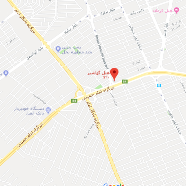 نقشه هتل گواشیر کرمان
