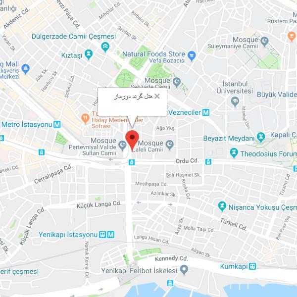 نقشه هتل گرند دورماز استانبول