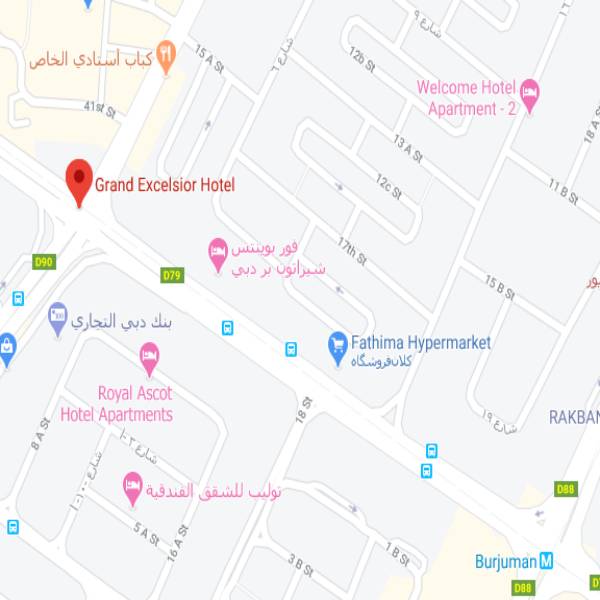 نقشه هتل گرند اکسلسیور البرشا دبی