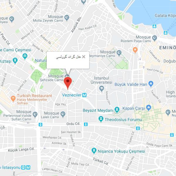 نقشه هتل گرند گولسوی استانبول