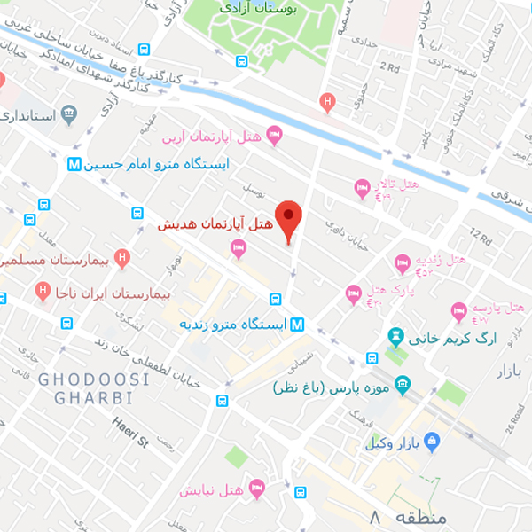 تصویر نقشه هتل آپارتمان هدیش شیراز