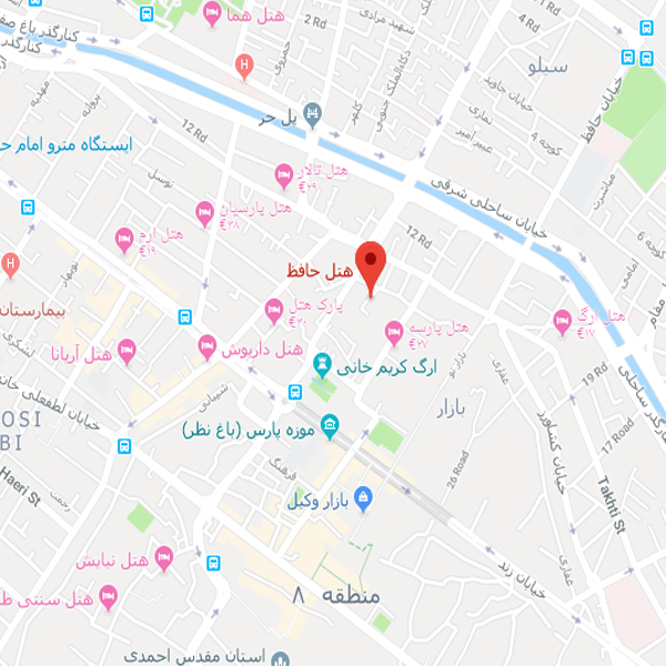 تصویر نقشه هتل حافظ شیراز