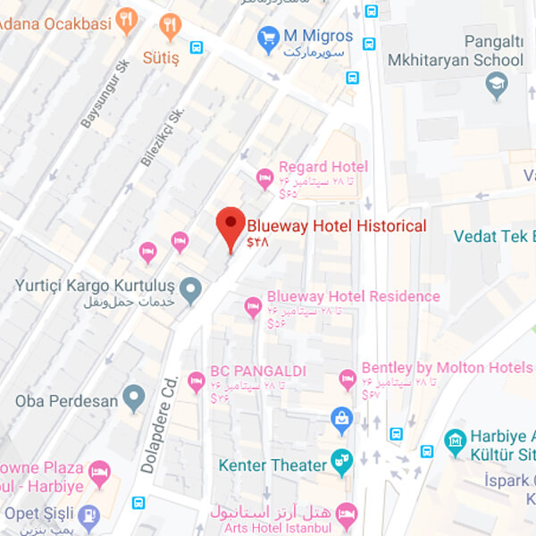 نقشه هتل بلو وی هیستوریکال استانبول