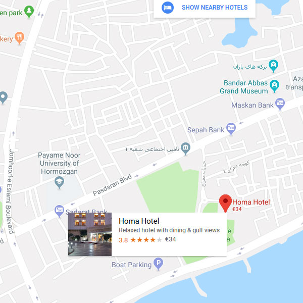 نقشه هتل هما بندر عباس