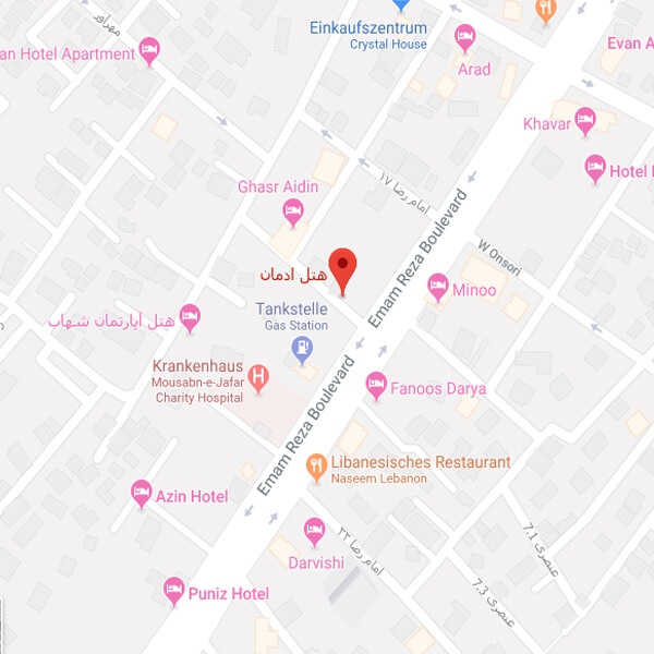 نقشه هتل آپارتمان ادمان مشهد