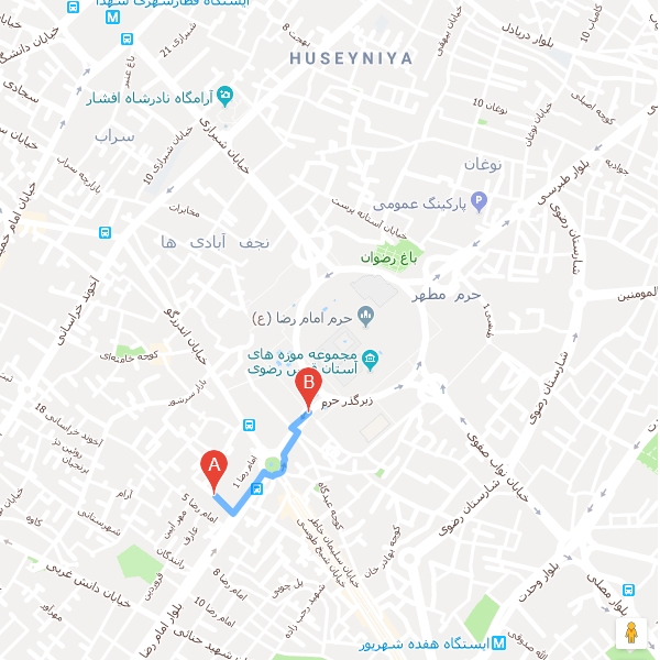 تصویر نقشه هتل آپارتمان آرین مشهد