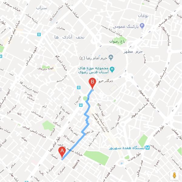 تصویر نقشه هتل آپارتمان هیراد مشهد