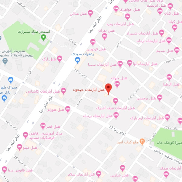 تصویر نقشه هتل آپارتمان جیحون مشهد