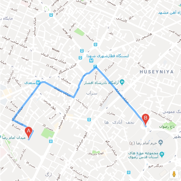 تصویر نقشه هتل آپارتمان سلام مشهد