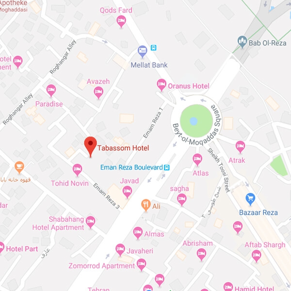 تصویر نقشه هتل آپارتمان تبسم مشهد