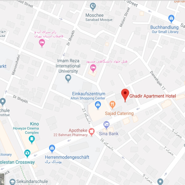 نقشه هتل آپارتمان غدیر مشهد