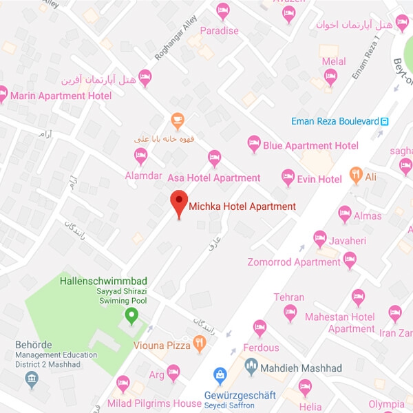 نقشه هتل آپارتمان میچکا مشهد