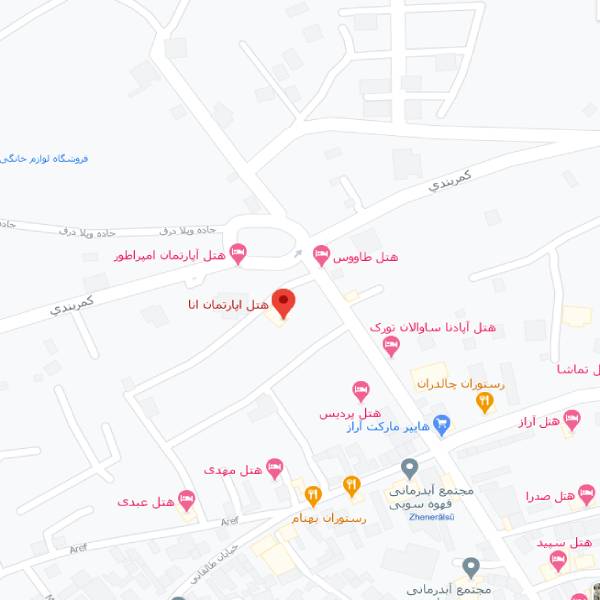 نقشه هتل آپارتمان آنا سرعین