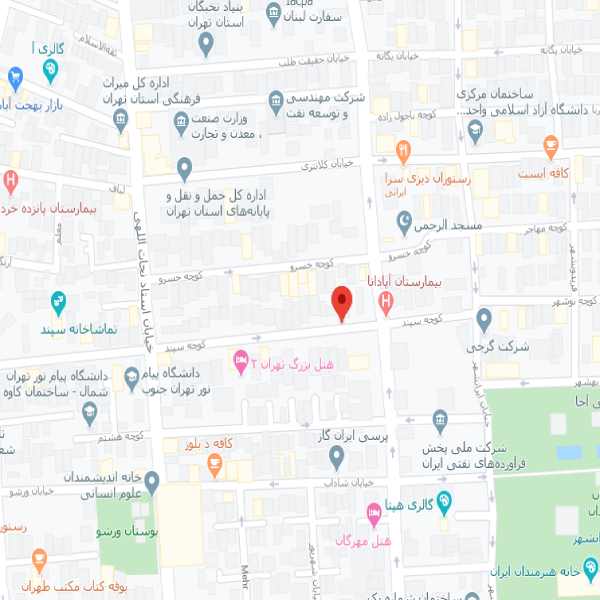 نقشه هتل آرام تهران
