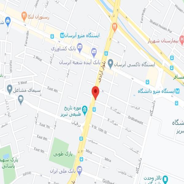 نقشه هتل آپارتمان آتا تبریز