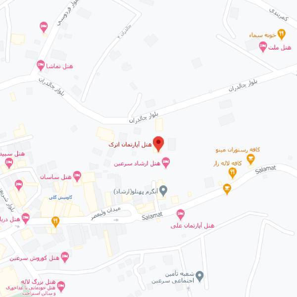 نقشه هتل اترک سرعین