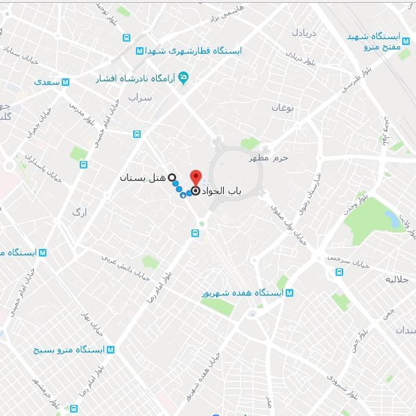 نقشه هتل بستان مشهد