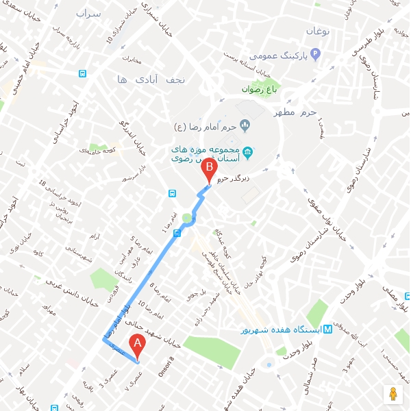 تصویر نقشه هتل آپارتمان دماوند مشهد