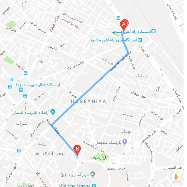 تصویر نقشه هتل دیپلمات مشهد