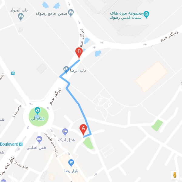 نقشه هتل ادریس مشهد