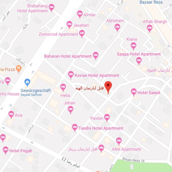 تصویر نقشه هتل آپارتمان الهیه مشهد