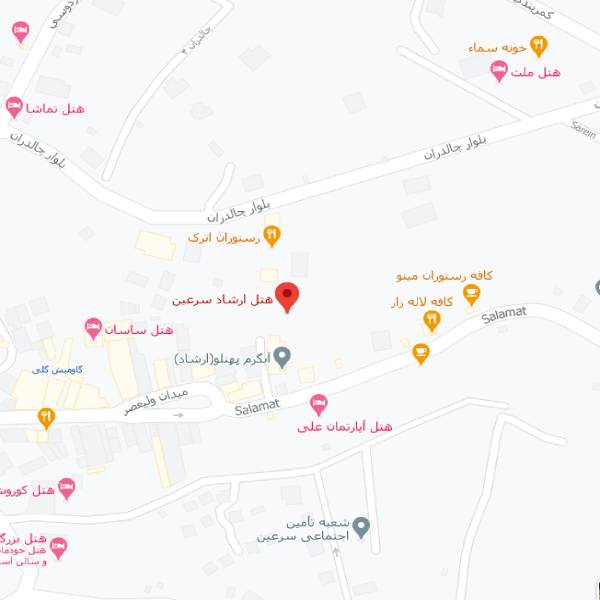 نقشه هتل ارشاد سرعین