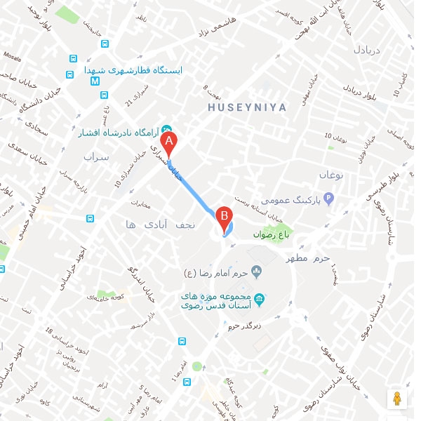 تصویر نقشه هتل قائم مشهد