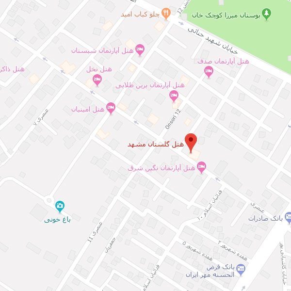 تصویر نقشه هتل گلستان مشهد
