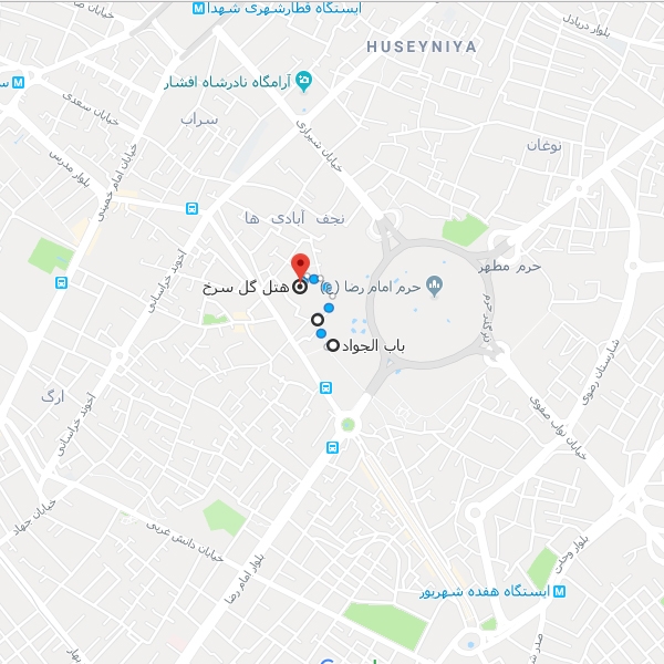 تصویر نقشه هتل گلسرخ مشهد