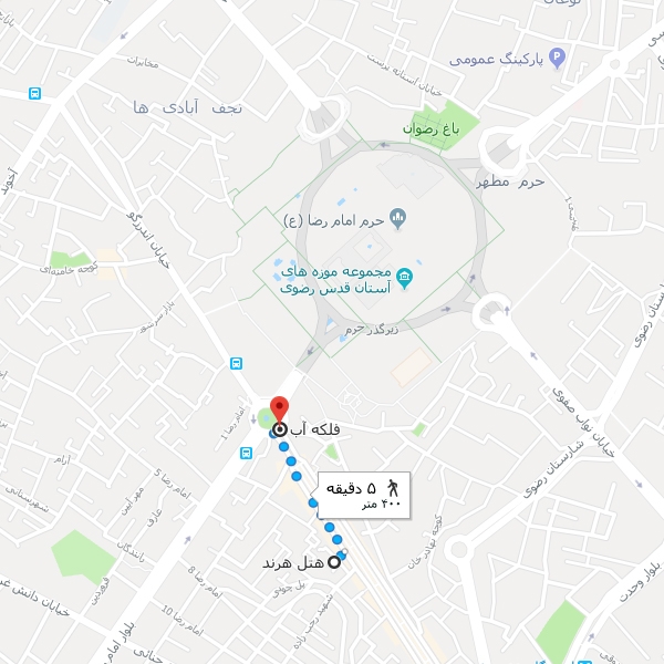 نقشه هتل هرند مشهد
