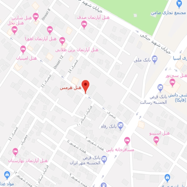 تصویر نقشه هتل هرمس مشهد